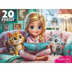 МАКСИ-ПАЗЛЫ 20 элементов. ВЕЧЕРНИЕ СКАЗКИ, ООО "Рыжий Кот", РФ