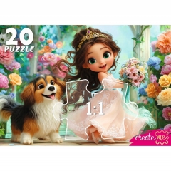 МАКСИ-ПАЗЛЫ 20 элементов. ПРИНЦЕССА С СОБАЧКОЙ, ООО "Рыжий Кот", РФ