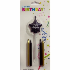 Свечи декортаивные набор со звездой (1+4 шт/6,5 см, 9 см..).  ЧЕРНАЯ ЗВЕЗДА, Китай