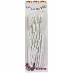 Свечи декор. ВОЛНА. Белая в крапинку, 14см с подставками (12 шт) в асс., Китай