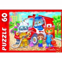 ПАЗЛЫ 60 элементов. КОТЯТА-СПАСАТЕЛИ, ООО "Рыжий Кот", РФ