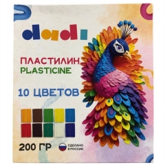 Пластилин 10 цв. 200 гр со стеком, DADI, РФ