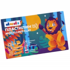 Пластилин 12 цв. 180 гр со стеком, DADI, РФ