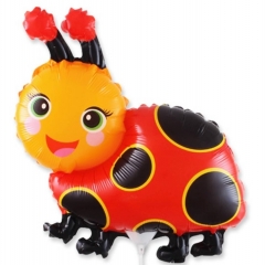 Шар фольга 37х34 см. (5штук), ФИГУРА-МИНИ "БОЖЬЯ КОРОВКА",  Китай