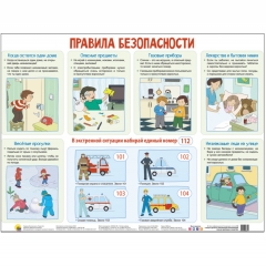 Плакат А2, ПРАВИЛА БЕЗОПАСНОСТИ, "Проф-пресс", РФ