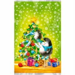 Пакет подарочный  (фольга) 25х40 см. "НГ.  ЁЛКИ-ИГОЛКИ". ВОРР, ООО "ИНТЕРПАК, РФ