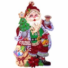 Украшение новогоднее 3D "Дед Мороз" (31х50см.), Китай