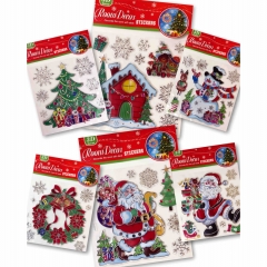 АССОРТИМЕНТ Наклеек д/укр.  (одностор.). "Новый Год" (20х27см/20х20 см.), Китай