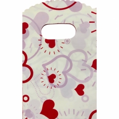 Пакет ПВД 9х14,5 с вырубной ручкой (50 шт.). СЕРДЕЧКИ, Китай