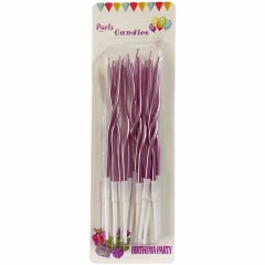 Свечи декор. ВОЛНА. Розовая, 13,5см с подставками (12 шт) в асс., Китай