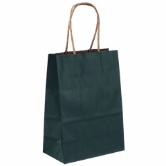 Пакет 22х27х11 см. бумажный однотонный "ТЕМНО-ЗЕЛЕНЫЙ", Китай