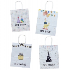 Пакет 22х27х11 см. бумажный с рисунком в асс., "BEST WISHES", Китай