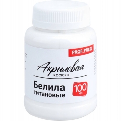 Краска акриловая Белила титановые 100мл.,