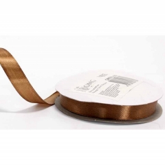 Лента атласная (сатин) 1,2 см. / 25 ярдов. Коричневый,  OMG gift, Китай