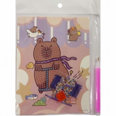 Мозаика из страз с ручкой мини 13,5х18 см. "Капибара", Китай