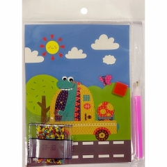 Мозаика из страз с ручкой мини 13,5х18 см. "Дино", Китай