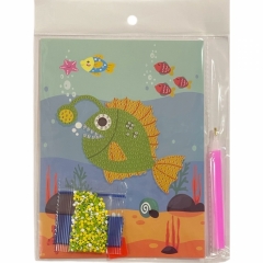 Мозаика из страз с ручкой мини 13,5х18 см. "Рыба", Китай