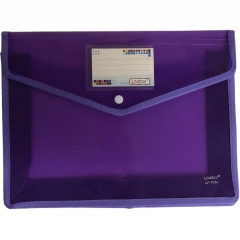 Папка на кнопке А4 с карманом для визитки, ФИОЛЕТОВАЯ, Китай