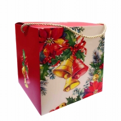 Коробка складная "НГ. Колокольчики" 20х20х20 см., Китай