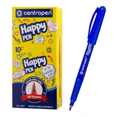 Линер Happy Pen, 0,7 мм, синий, CENTROPEN, Чехия