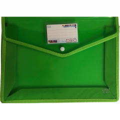 Папка на кнопке А4 с карманом для визитки, ЗЕЛЁНАЯ, Китай