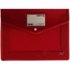 Папка на кнопке А4 с карманом для визитки, КРАСНАЯ, Китай