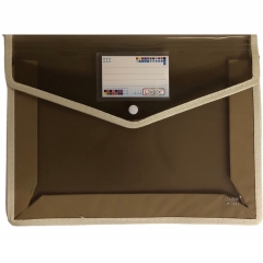 Папка на кнопке А4 с карманом для визитки, СЕРАЯ, Китай