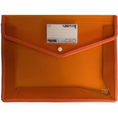 Папка на кнопке А4 с карманом для визитки, ОРАНЖЕВАЯ, Китай