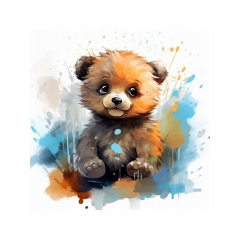 Холст с красками 20х20 по номер. в кор "Малыши-животные" (16цв) Красочный мишка, ООО "Рыжий Кот", РФ/пр-во: Китай