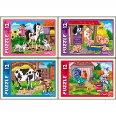 Пазлы 12 эл. ФЕРМА, Рыжий Кот, РФ