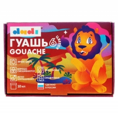 Гуашь 6 цв. 10 мл DADI, РФ