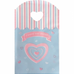 Пакет ПВД 13х21 с вырубной ручкой (50 шт.). "I LOVE", Китай