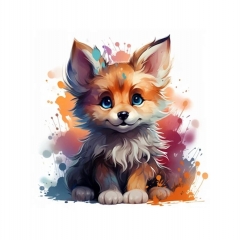 Холст с красками 20х20 по номер. в кор "Малыши-животные" (16цв) Красочный лисёнок, ООО "Рыжий Кот", РФ//пр-во: Китай