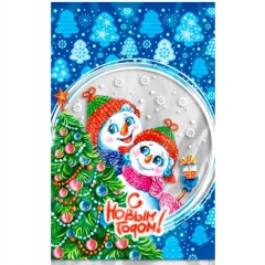 Пакет подарочный  (фольга) 25х40 см. "НГ.  ОЗОРНИКИ". ВОРР, ООО "ИНТЕРПАК, РФ