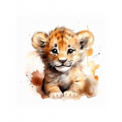 Холст с красками 20х20 по номер. в кор "Малыши-животные" (16цв) Красочный леопардик, ООО "Рыжий Кот", РФ/пр-во: Китай