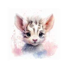 Холст с красками 20х20 по номер. в кор "Малыши-животные" (16цв) Красочный малыш зебры, ООО "Рыжий Кот", РФ/пр-во: Китай