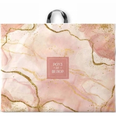 Пакет ПВД 71х55/90мкн.,  с петлевой ручкой "Роуз де Велюр", ООО "ИНТЕРПАК", РФ