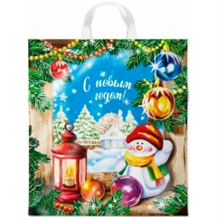 Пакет ПНД 38х42 см. /40мкм., (25 шт/уп) с петлевой ручкой. "НГ. МАГИЯ ПРАЗДНИКА", ООО "ИНТЕРПАК", РФ