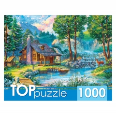 Пазлы 1000 эл. "ДОМИК У ЛЕСНОГО ПРУДА", "TOPpuzzle", РФ