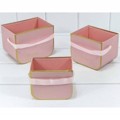 Коробки Набор 1/3 Прямоугольные 16,5х12х12,5см. с закругленным дном Розовый, OMG gift, Китай
